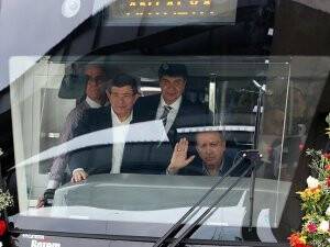 Cumhurbaşkanı Erdoğan ve Başbakan Davutoğlu'ndan test sürüşü