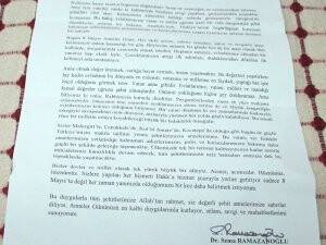 Bakan'dan şehit ailelerine mektup