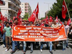Midyat'ta terör saldırısı protesto edildi
