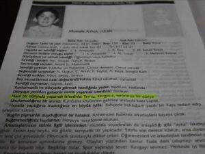 Şehidin ilkokul yıllığında 'teröristsiz bir dünya' talebi