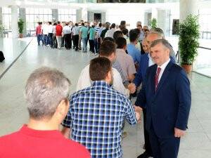 Başkan Akyürek belediye personeliyle bayramlaştı