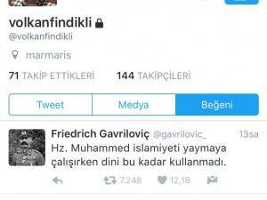 Volkan’a tweet tepkisi