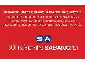 Sabancı Holding Türkiye'ye Güvenini Dünyaya Duyuruyor