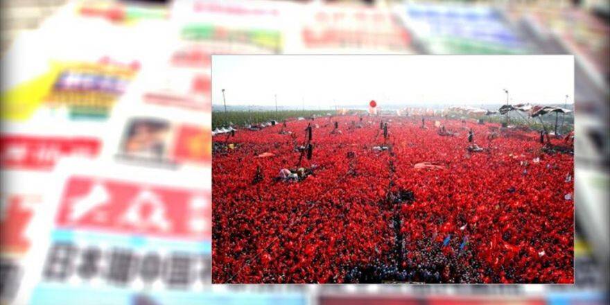 "Demokrasi Ve Şehitler Mitingi" Uzak Doğu Basınında Geniş Yer Buldu