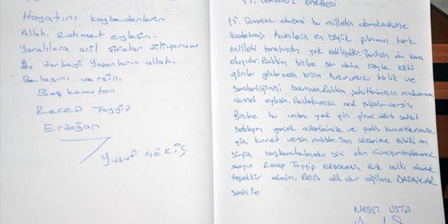 Demokrasi Nöbetleri Anı Defterinde Yaşatılıyor