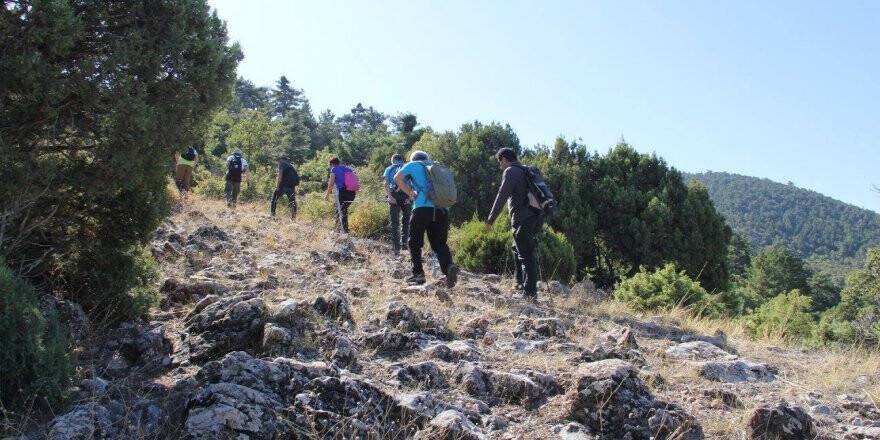 Beyşehirli doğaseverler Karayaka zirvesine tırmandı