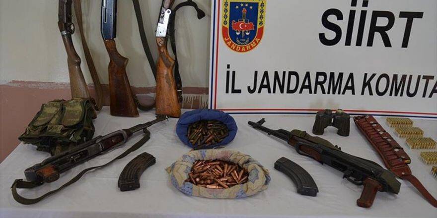 Siirt'te Çok Sayıda Silah Ve Mühimmat Ele Geçirildi