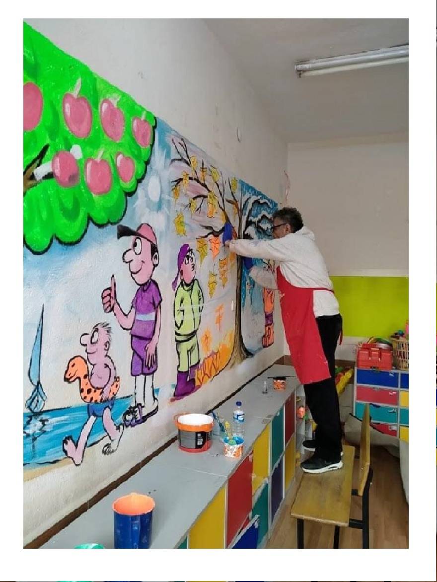 Konya'da okul duvarları karikatürist Mehmet Duru'nun çizimleriyle renklendi 9