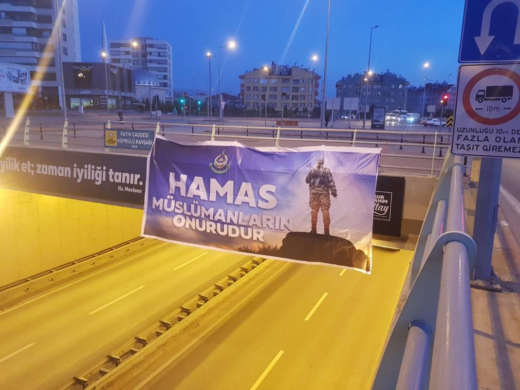 Konya, Gazze'ye ve Hamas'a destek pankartlarıyla donatıldı 7