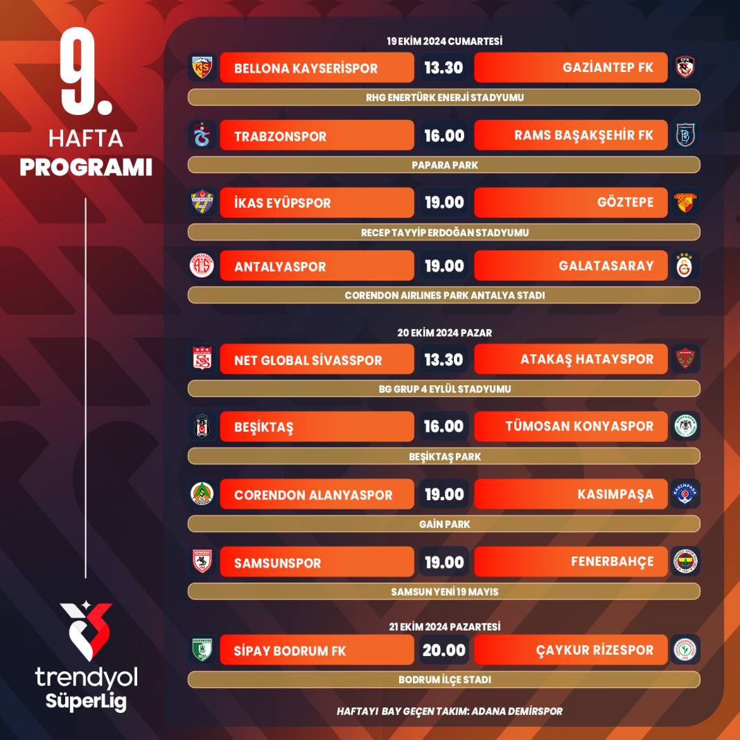 Süper Lig'de 11 haftalık program açıklandı 3