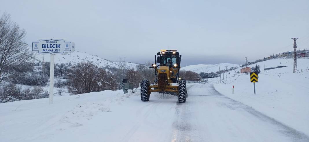 Konya’da ulaşım için kar seferberliği! 4