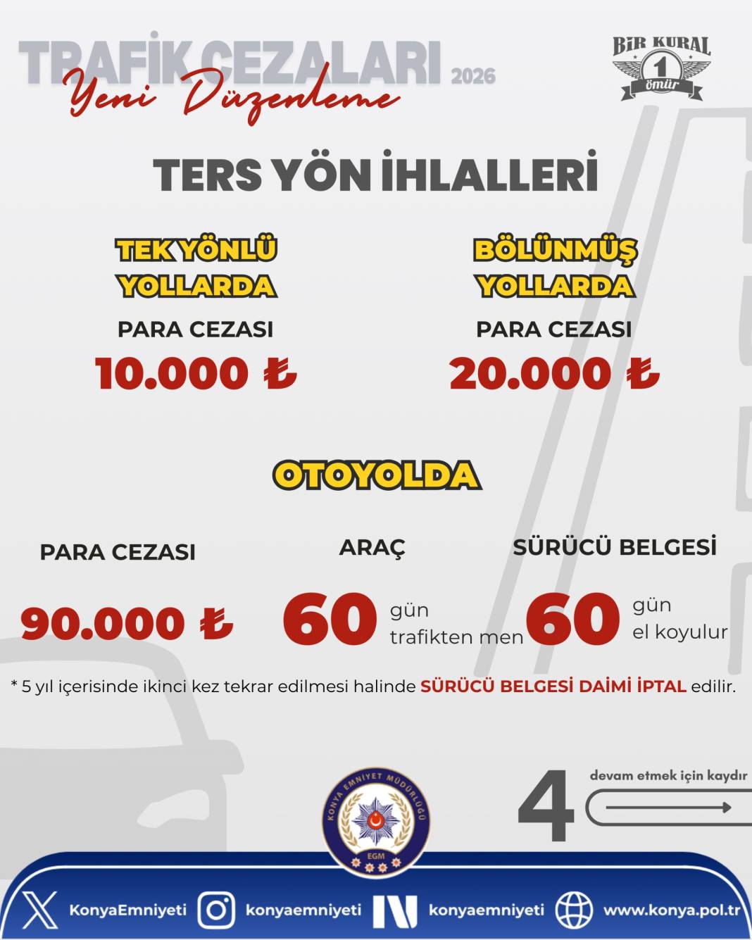 Kurallara uymayan sürücüler bir kez daha düşünsün!  Trafik cezaları hatırı sayılır şekilde artırıldı: İşte yeni cezalar 4