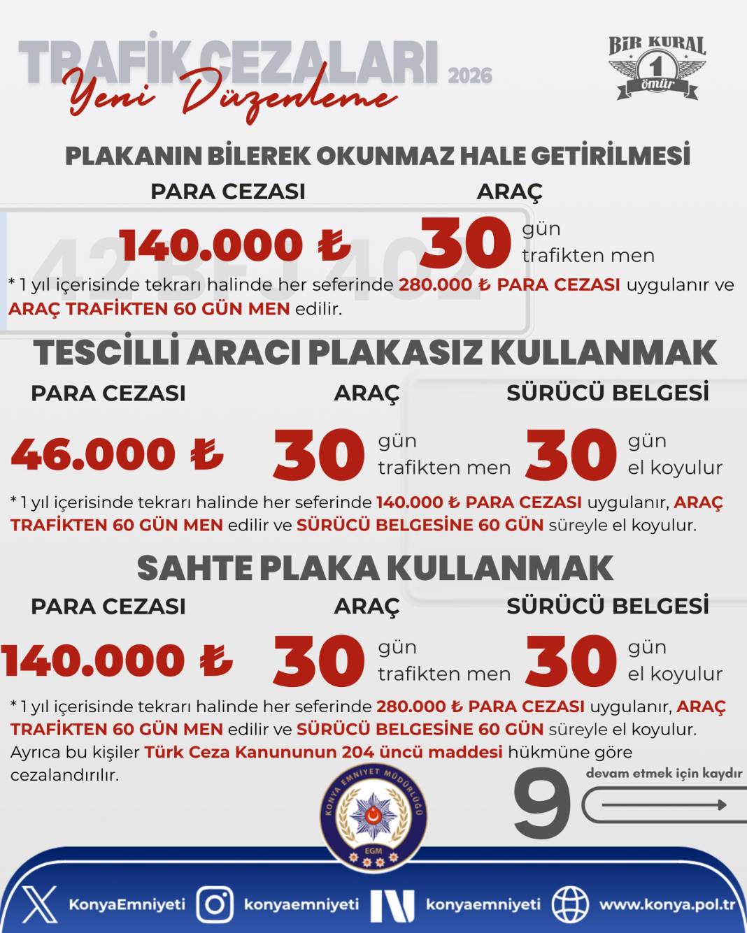 Kurallara uymayan sürücüler bir kez daha düşünsün!  Trafik cezaları hatırı sayılır şekilde artırıldı: İşte yeni cezalar 9