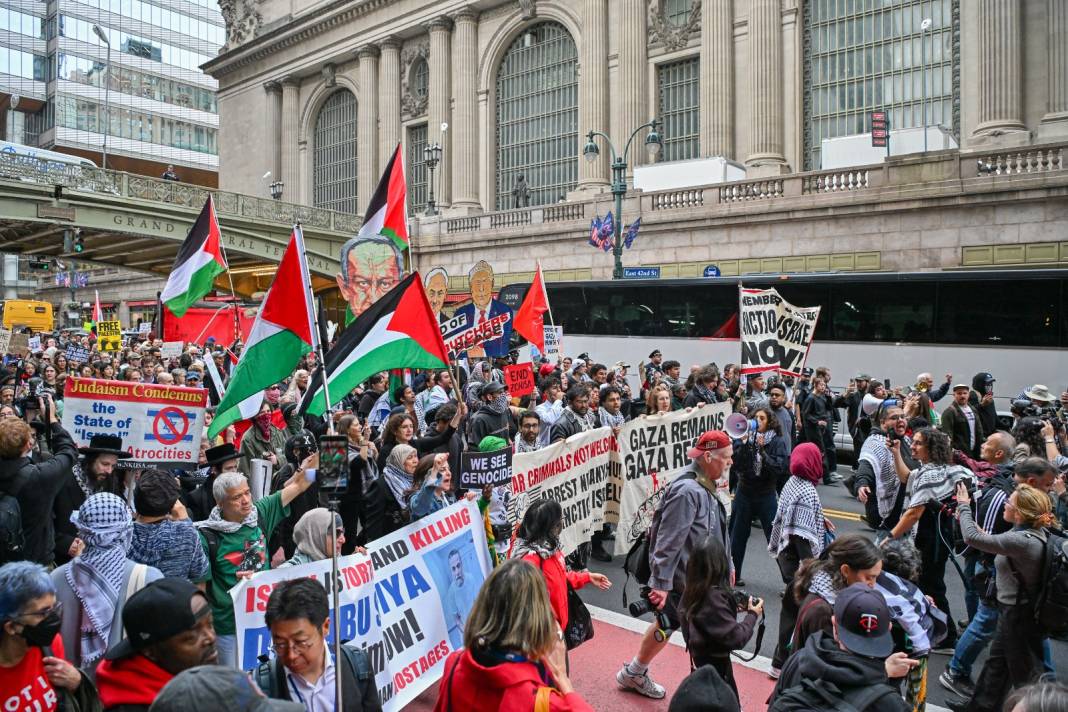 Gazze katili Netanyahu'ya ABD'de protesto! 14