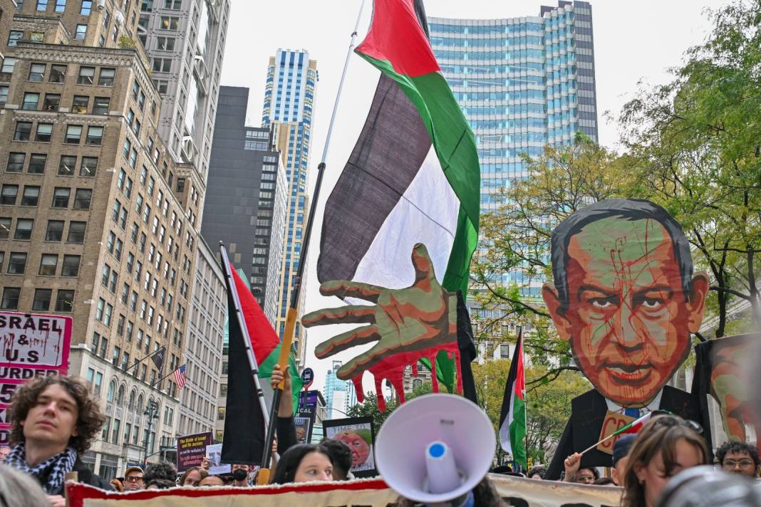 Gazze katili Netanyahu'ya ABD'de protesto! 5