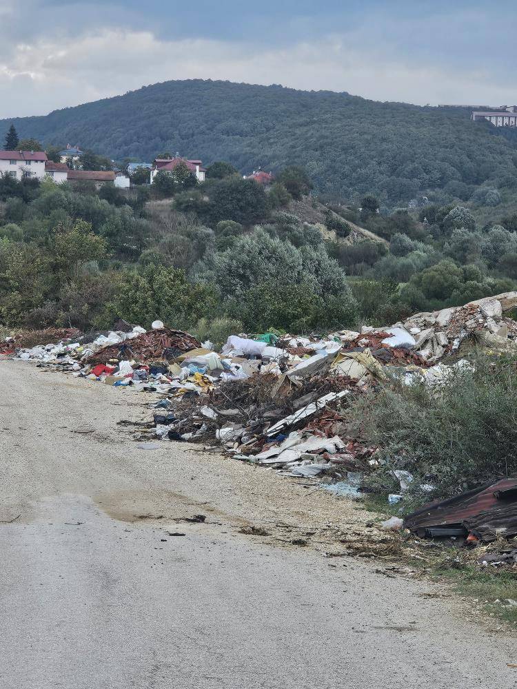 Bu yolun hali görenleri isyan ettirdi! Çöpler her yere saçıldı 4
