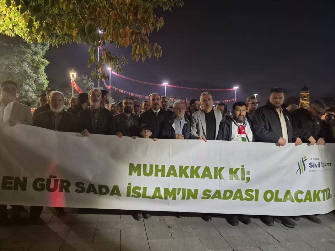 Konya’da Gazze için tarihi buluşma! Binlerce kişi tek yürek oldu 5