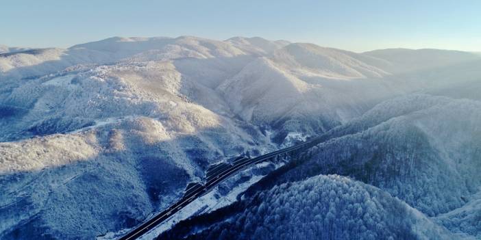 Bolu Dağı'nda  kartpostallık kar manzaraları