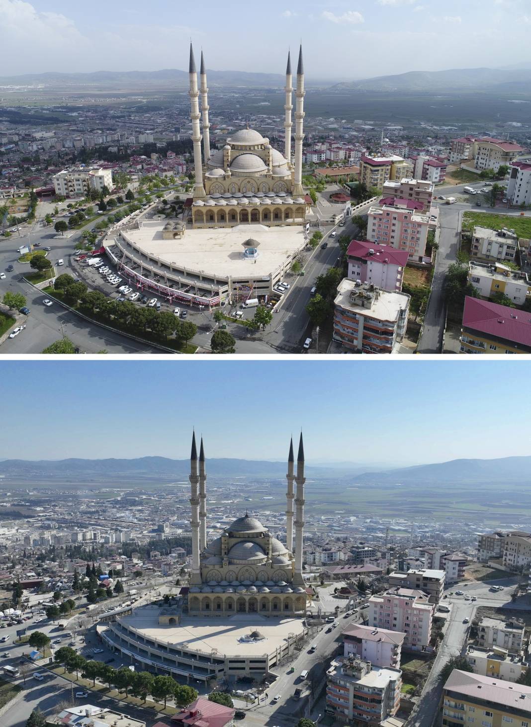 Deprem öncesi ve sonrası fotoğraflar, yıkımın boyutunu gösteriyor 5