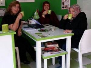 Hanımların spor sonrası kahve keyfi