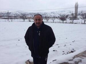 Ali Durak karda yürüyüş keyfinde