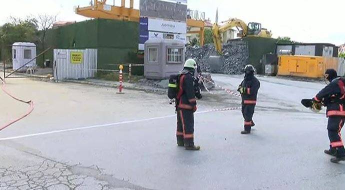 Metro inşaatında doğalgaz borusu delindi