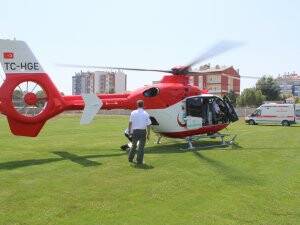 Hava ambulansı inşaat işçisi için havalandı