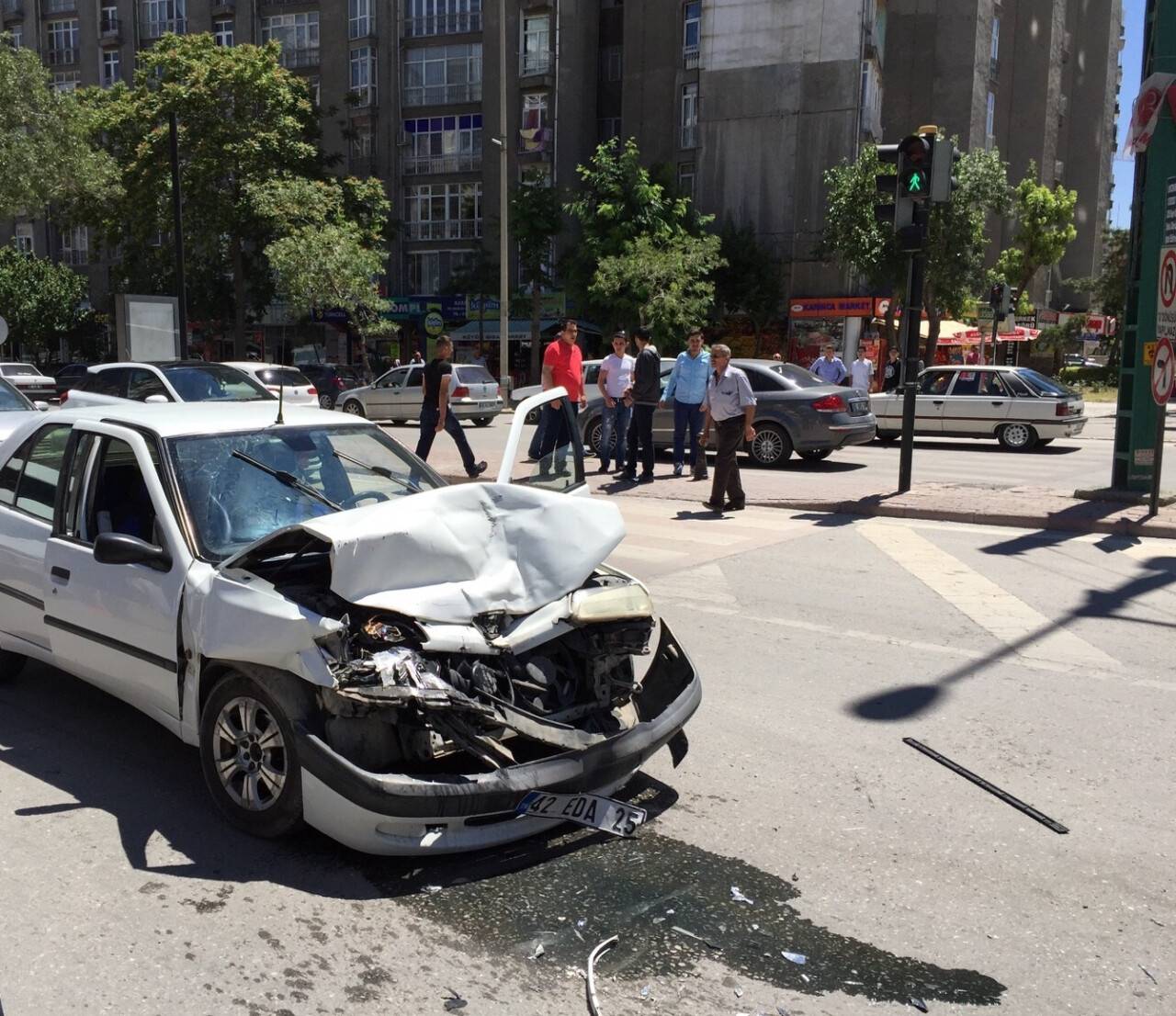 Nalçacı Caddesi'nde korkutan kaza
