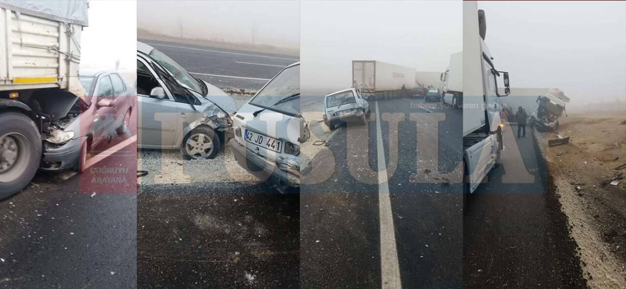 Konya-Karapınar yolunda zincirleme kaza