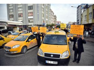 Mersin'de taksicilerden "zorunlu trafik sigortası" protestosu