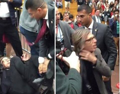 Trump'ın korumaları muhabiri dövdü