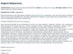 Türk Telekom görünümlü fatura tuzağı