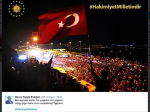 Cumhurbaşkanı Erdoğan'dan 'Hakimiyet milletindir' paylaşımı