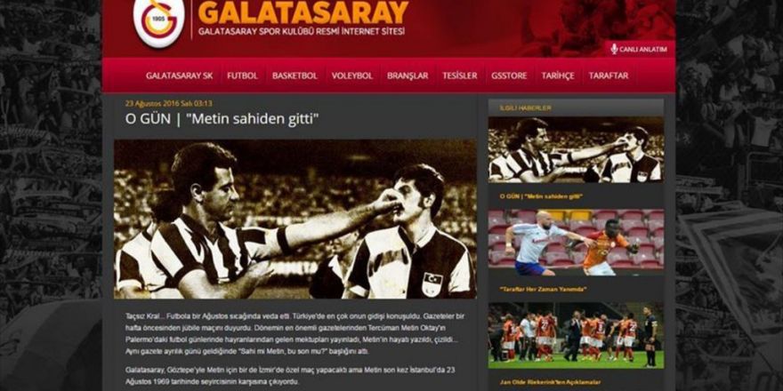 Galatasaray Metin Oktay'ın Jübilesini Unutmadı