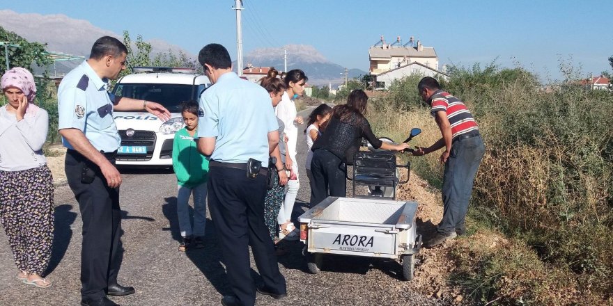 Üç tekerli elektrikli bisiklet devrildi: 1 yaralı