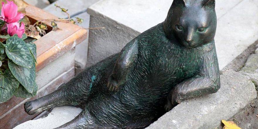 Kadıköy'deki Kedi Tombili'nin Heykeli Yeniden Yerine Koyuldu