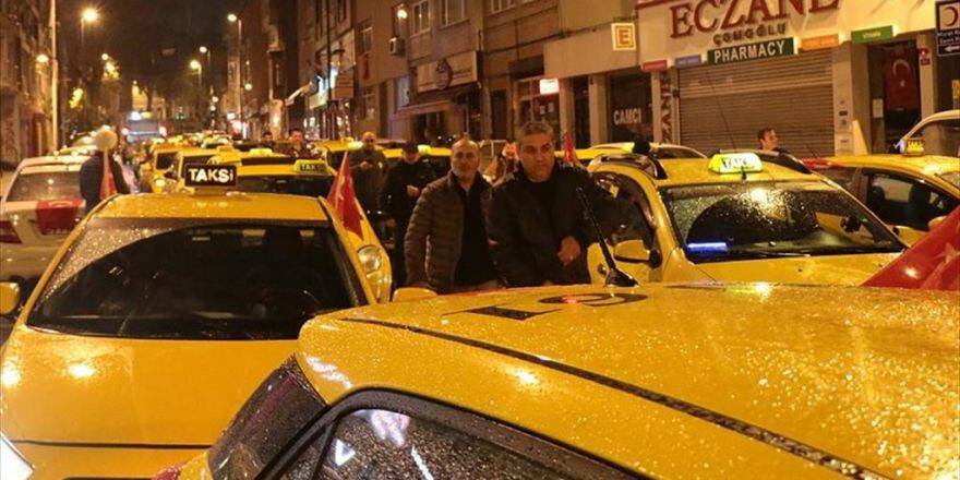 İstanbul'da Taksici Ve Dolmuşçulardan Terör Saldırısına Tepki