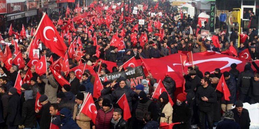 Ağrı'da "Teröre Lanet Kardeşliğe Davet" Yürüyüşü