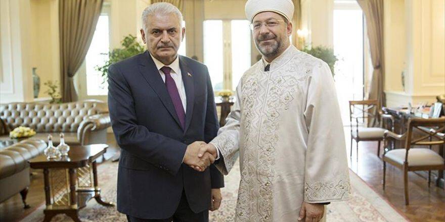 Başbakan Yıldırım, Diyanet İşleri Başkanı Erbaş'ı Kabul Etti