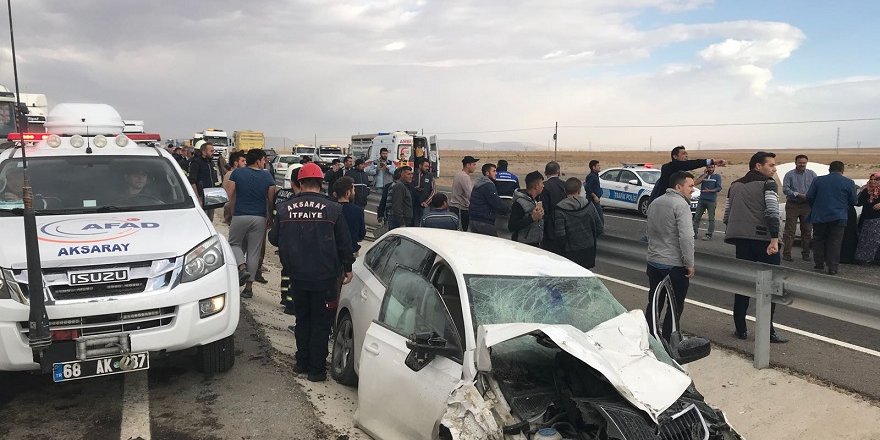 Aksaray-Konya Yolunda Zincirleme Trafik Kazası