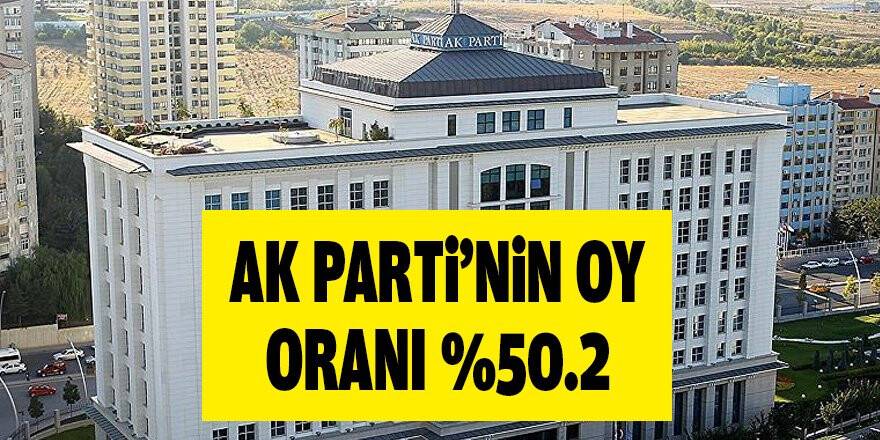 AK Parti'nin son oy oranı yüzde 50.2
