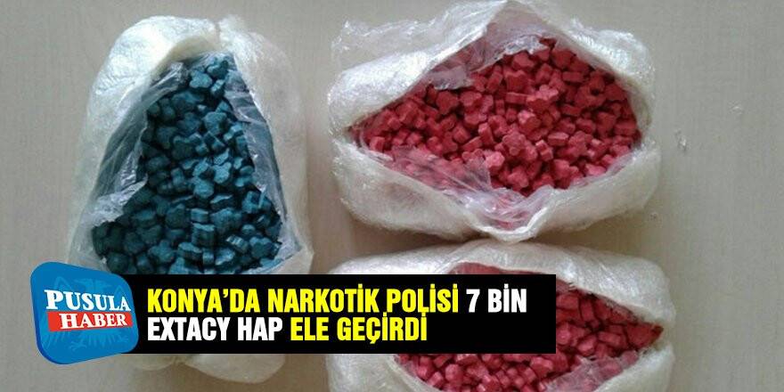 Konya'da Narkotik Polisi 7 bin extacy hap ele geçirdi