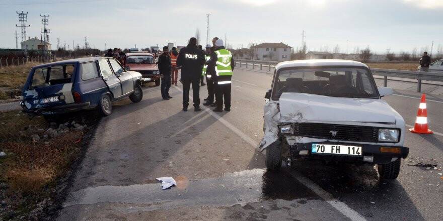 Karaman’da otomobiller çarpıştı: 3 yaralı