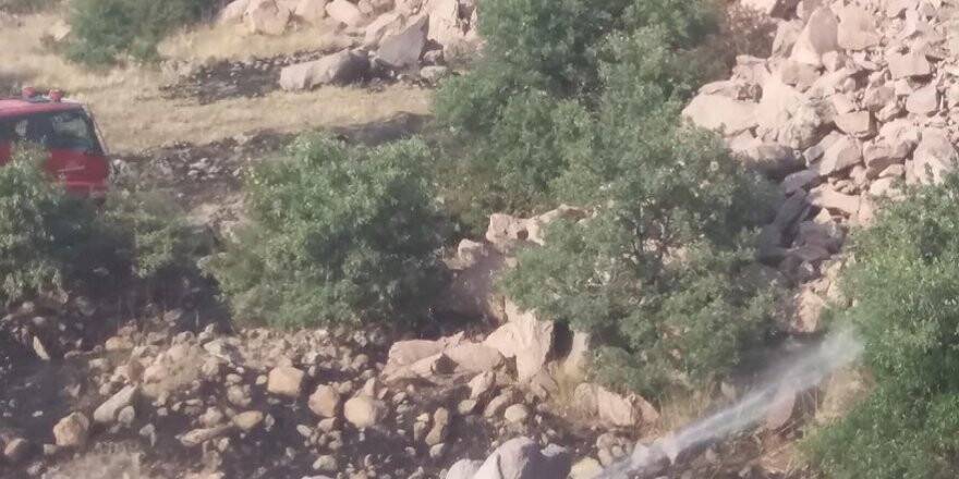 Ormanlık alana düşen yıldırım yangın çıkardı