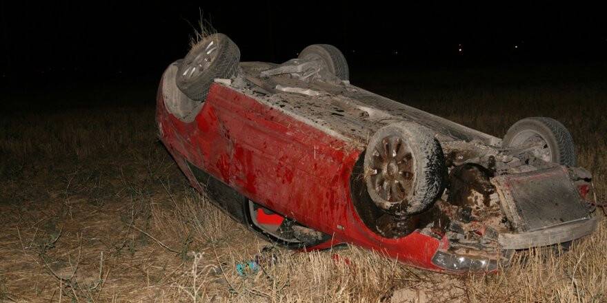 Köpekten kaçan sürücü otomobille takla attı: 2 yaralı