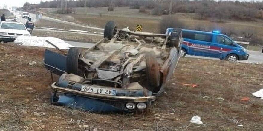 Derbent'te Otomobil Devrildi: 1 Yaralı