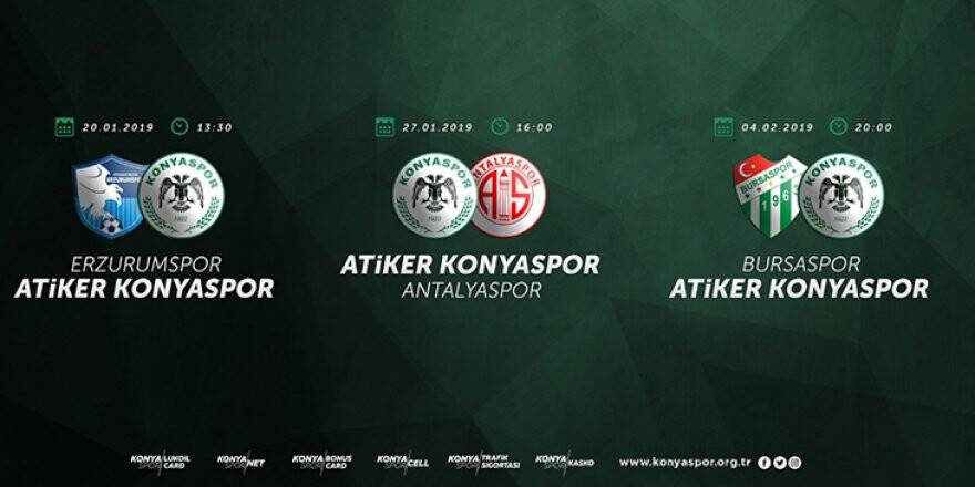Konyaspor'un Erzurum maçı 20 Ocak'ta