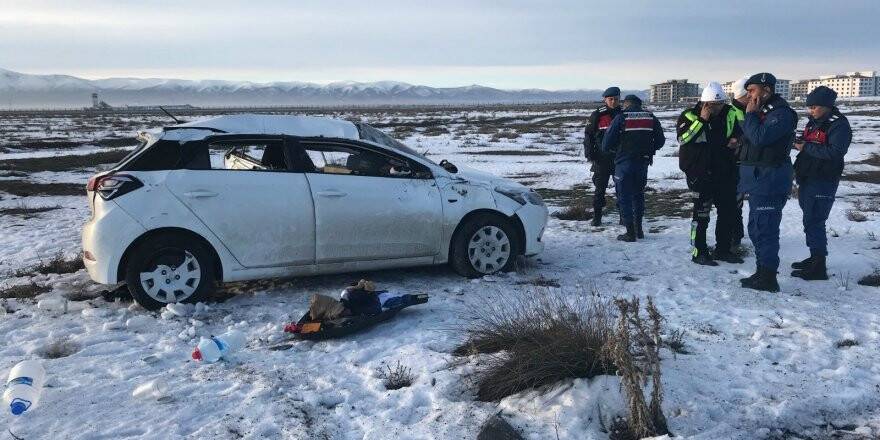 Konya'da otomobil takla attı: 1 yaralı 