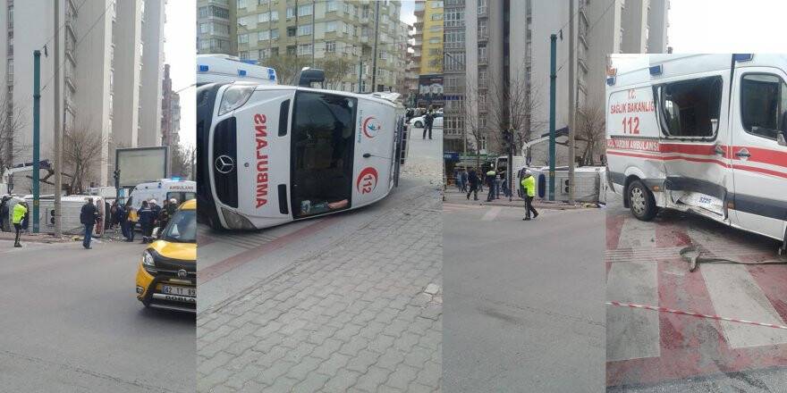 Sille Kavşağı'nda ambulans kazası