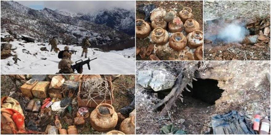 Pkk'lı Teröristlerin Kullandığı 9 Sığınak İmha Edildi